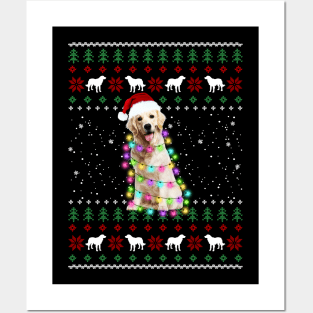 Funny Nova Scotia Duck Tolling Retriever Christmas Dog Light Santa Hat Xmas - Merry Christmas Posters and Art